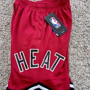 NWT NBA Youth Red Miami Heat Basketball Shorts